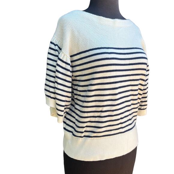 Vineyard Vines Striped Breton Bell Sleeve Nautical Sweater Size S Coastal Preppy - Picture 4 of 9